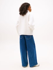 Tommy Jeans White Badge Teddy Oversized Zip-Through Sweatshirt - Image 3 of 5