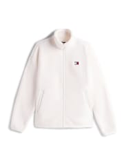 Tommy Jeans White Badge Teddy Oversized Zip-Through Sweatshirt - Image 5 of 5