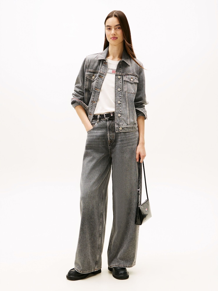 Tommy Jeans Grey Mid Rise Loose Wide Leg Jeans - Image 2 of 5 Tommy Jeans Grey Mid Rise Loose Wide Leg Jeans - Image 2 of 5