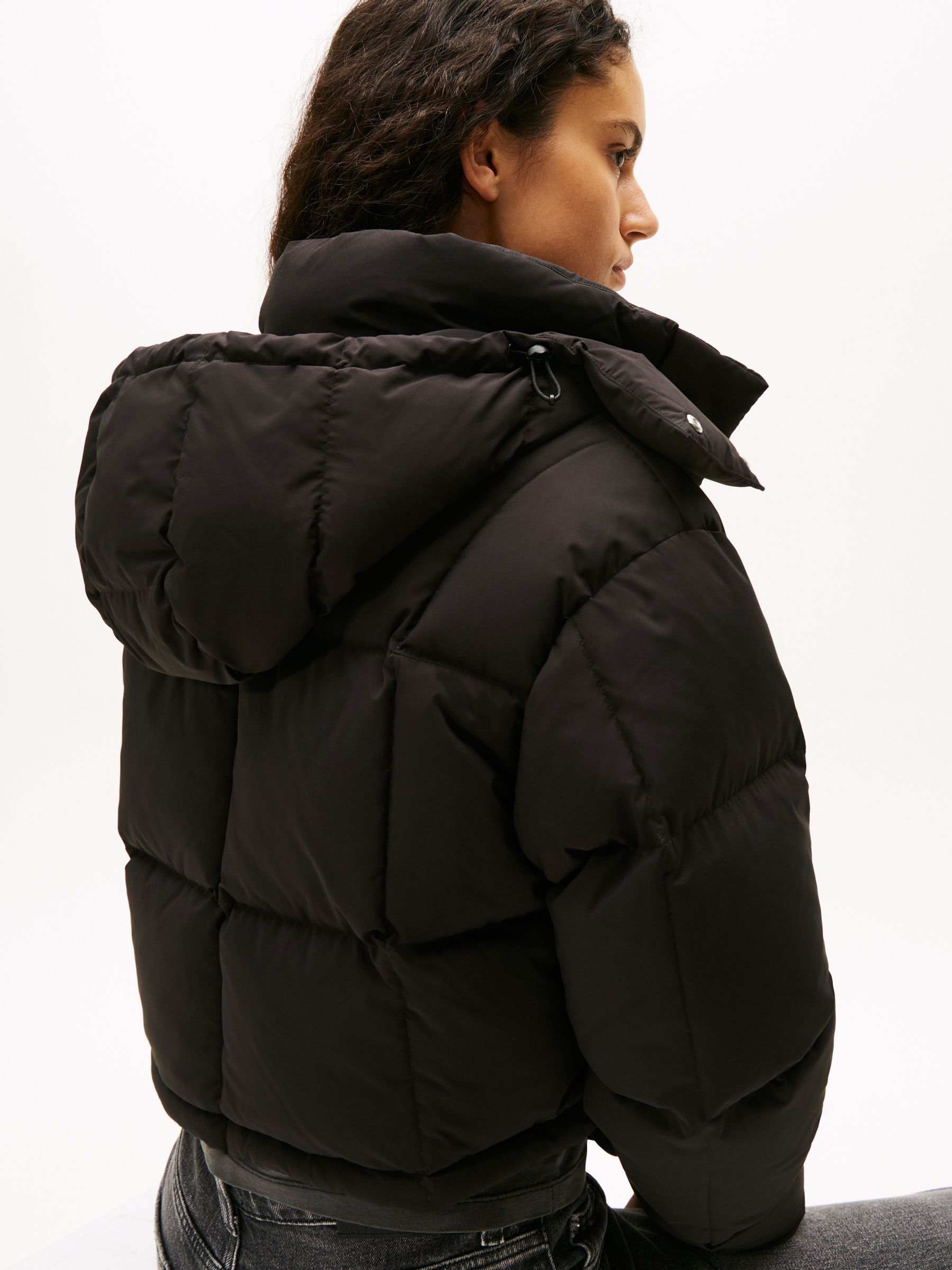 Buy Tommy Jeans Black Down Cropped Alaska Puffer Jacket from Next USA