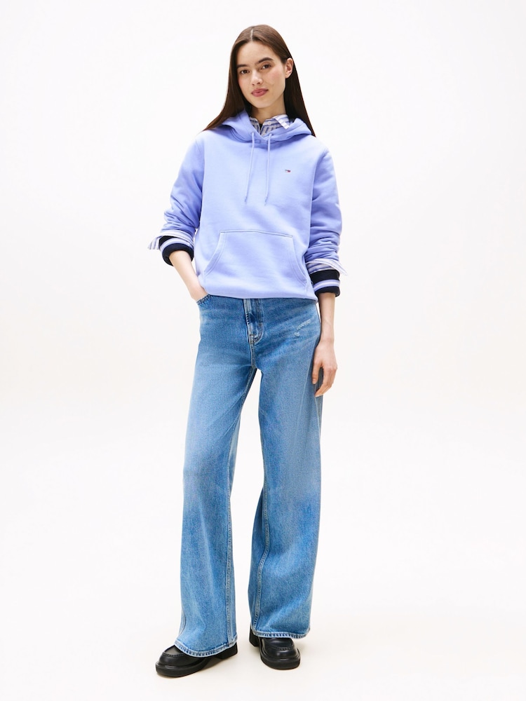 Tommy Jeans Blue Flag Embroidery Drawstring Hoodie - Image 2 of 5 Tommy Jeans Blue Flag Embroidery Drawstring Hoodie - Image 2 of 5