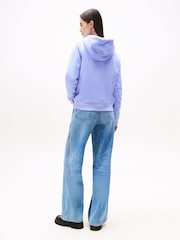 Tommy Jeans Blue Flag Embroidery Drawstring Hoodie - Image 3 of 5