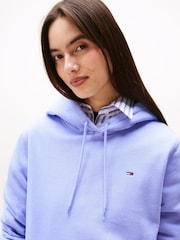 Tommy Jeans Blue Flag Embroidery Drawstring Hoodie - Image 4 of 5