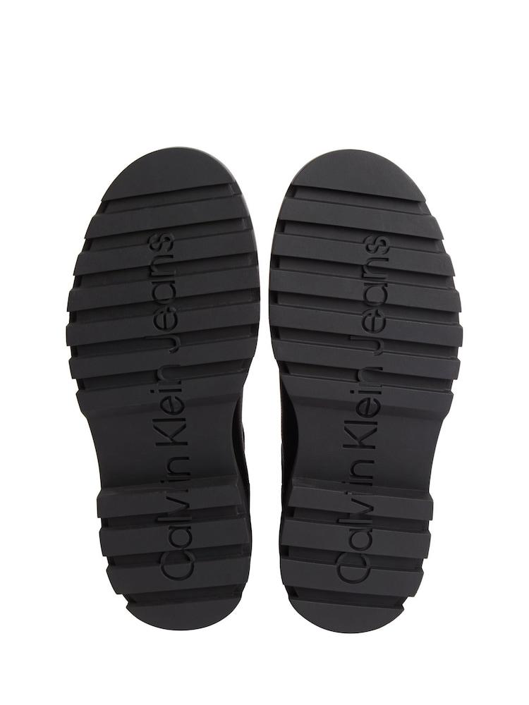 Calvin Klein Black Leather Airfit Lugged Chelsea Boots - Image 4 of 4