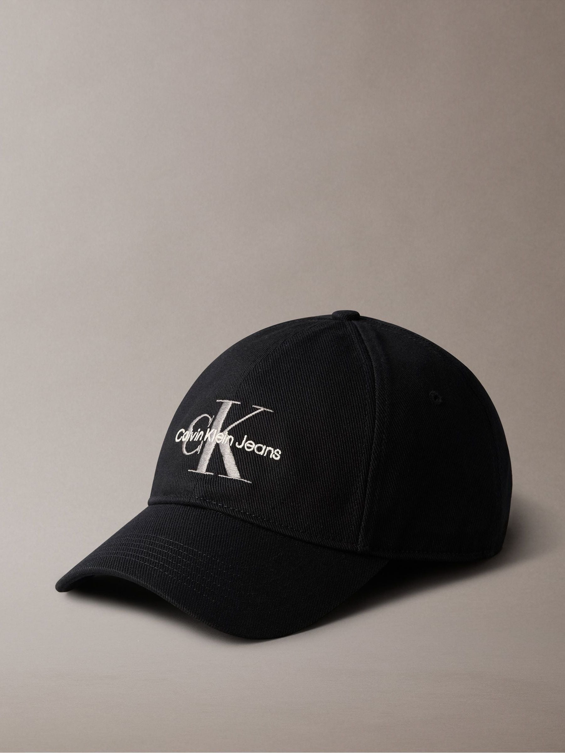 Buy Calvin Klein Black Embroidered Monogram Logo Baseball Cap from