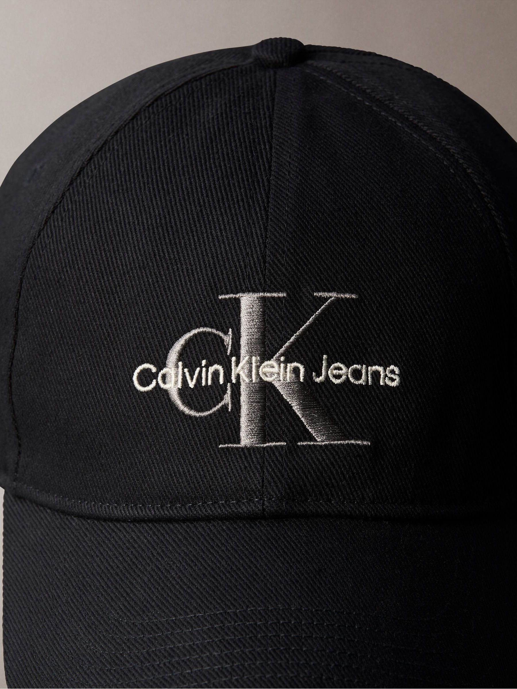 Buy Calvin Klein Black Embroidered Monogram Logo Baseball Cap from