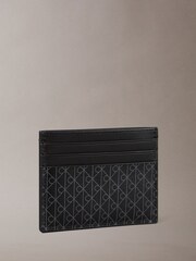 Calvin Klein Black Allover Monogram Logo Card Holder - Image 2 of 4