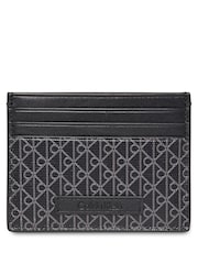Calvin Klein Black Allover Monogram Logo Card Holder - Image 4 of 4