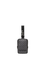 Calvin Klein Black Allover Monogram Logo Zip Pouch - Image 5 of 5