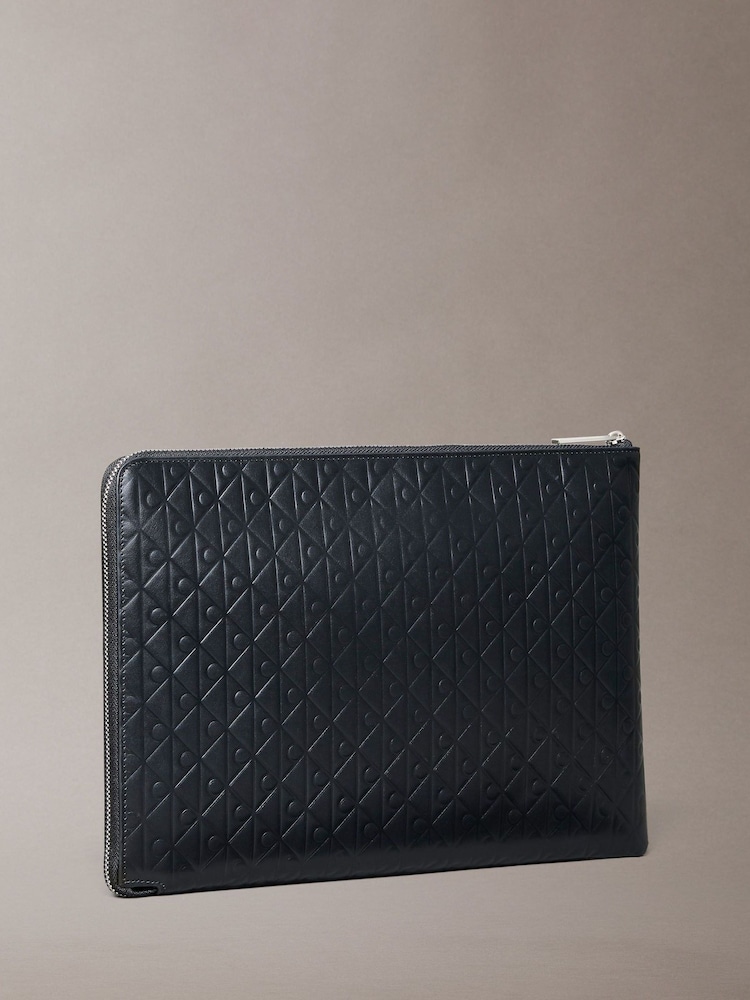 Calvin Klein Black Emblem Embossed Tote - Image 2 of 2