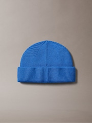 Azul - Calvin Klein Wool Cashmere Blend Fisherman Beanie - Imagen 2 de 3