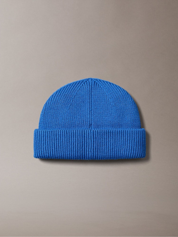 Azul - Calvin Klein Wool Cashmere Blend Fisherman Beanie - Imagen 2 de 3