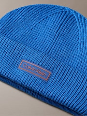 Azul - Calvin Klein Wool Cashmere Blend Fisherman Beanie - Imagen 3 de 3