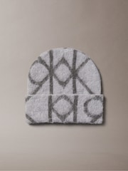 Calvin Klein Grey Warm Wool Blend Logo Beanie - Image 2 of 3