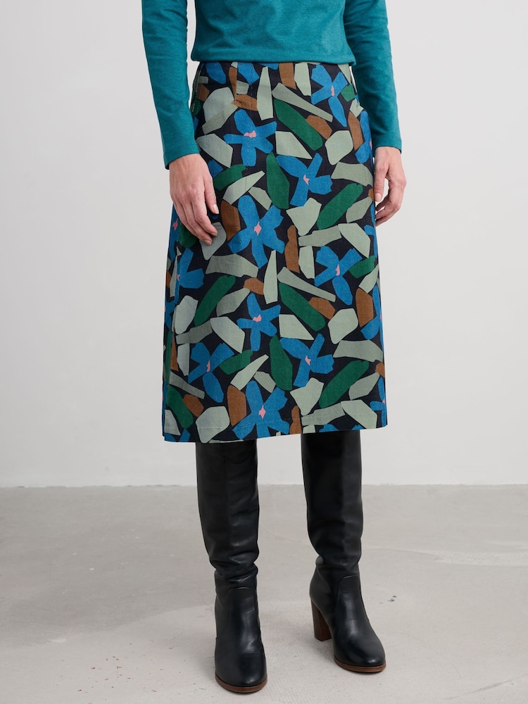 Seasalt Cornwall Blue Forest View Skirt - Image 1 of 5