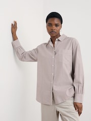 Seasalt Cornwall Pink Sea Path Oversized Poplin Shirt - Image 1 of 5