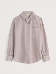 Seasalt Cornwall Pink Sea Path Oversized Poplin Shirt - Image 4 of 5