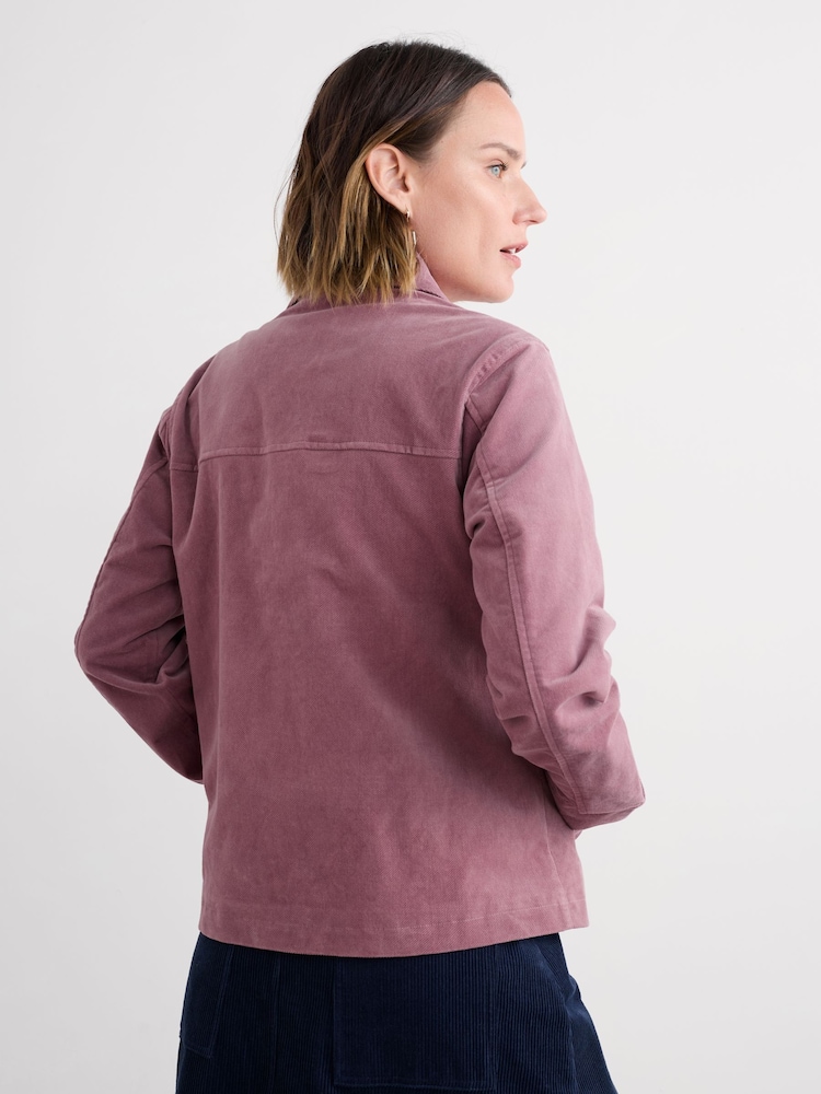 Seasalt Cornwall Purple Brightwork Cut Cord Jacket - Image 2 of 5