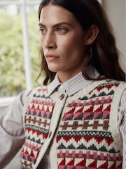 Seasalt Cornwall Red Dawson Pick Fair Isle Vest - Image 4 of 4