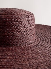 Šokolādes brūns - Oversized Brim Floppy Straw Hat - Attēls 5 no 6