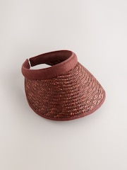 Chocolate Brown Straw Visor - Image 1 of 3