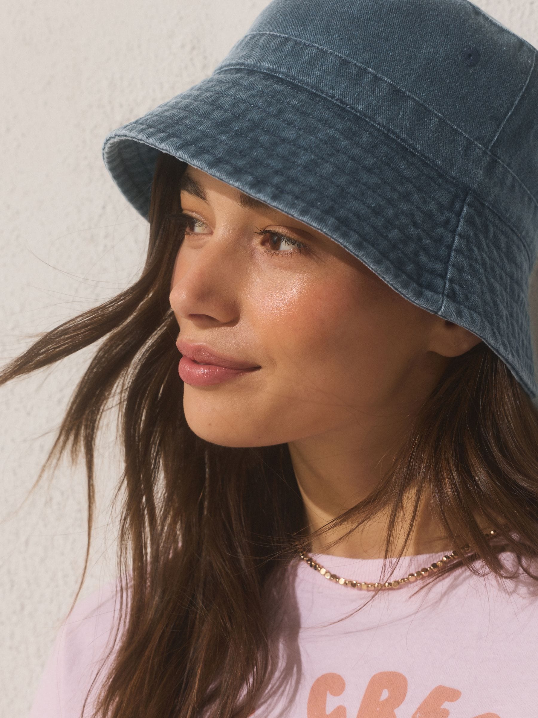 Buy Denim Blue Bucket Hat from Next Canada
