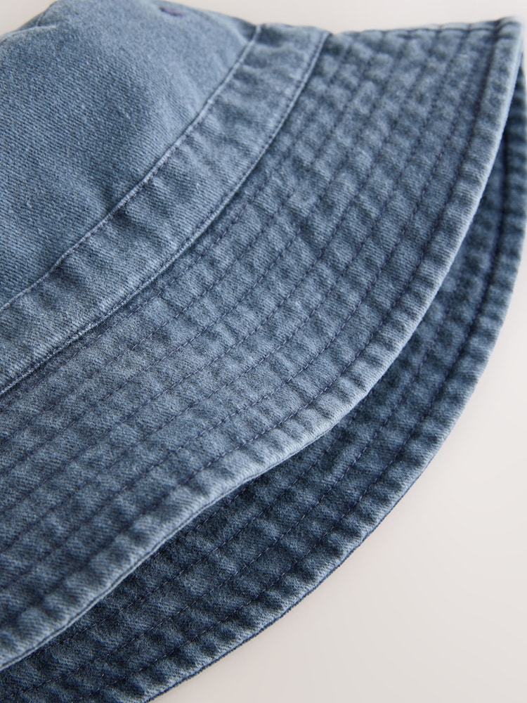 Denim Blue Bucket Hat - Image 6 of 6 Denim Blue Bucket Hat - Image 6 of 6