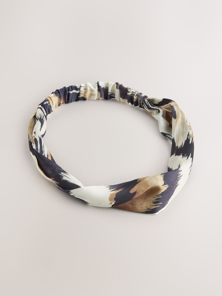 Leopard Print Twist Detail Headband - Image 1 of 4