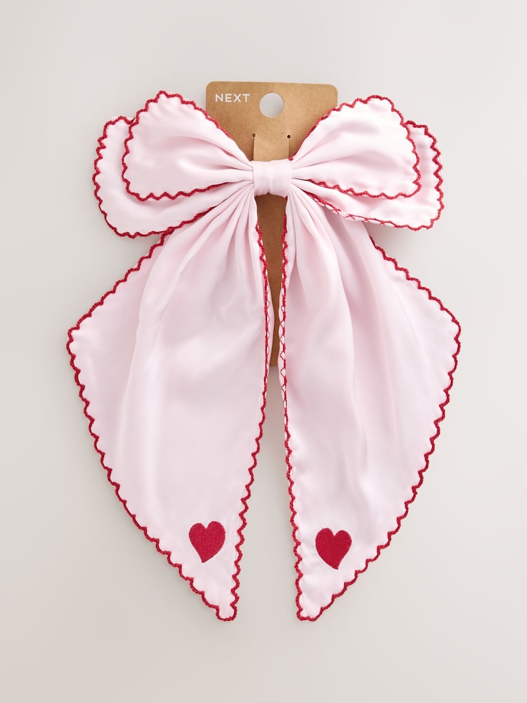 Розовый - Заколка для волос с бантом Valentines - Изображение 1 3