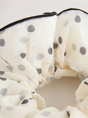 White/Black Polka Dot Scrunchie - Image 3 of 3
