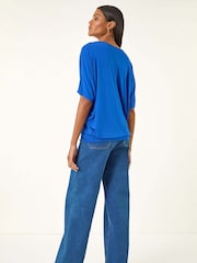 Roman Blue V-Neck Grown On Sleeve Stretch T-Shirt - Image 3 of 5