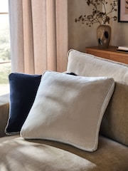 編み込み ボクシーエッジ コットン ベルベットクッション - 画像 1 / 4