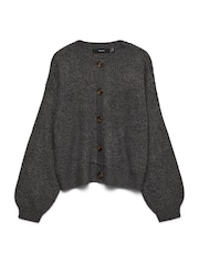 VERO MODA Grey Button Down Round Neck Cardigan - Image 1 of 1