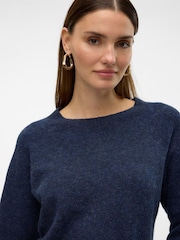 VERO MODA Blue Round Neck Knitted Jumper - Image 3 of 5