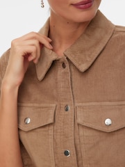 VERO MODA Natural Half Sleeve Corduroy Dress - Image 3 of 5