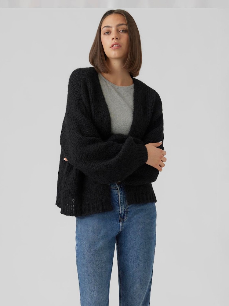 VERO MODA Black Long Sleeve Open Cardigan - Image 1 of 4 VERO MODA Black Long Sleeve Open Cardigan - Image 1 of 4