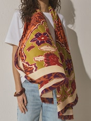 Orange Paisley Lightweight Scarf - Image 3 of 6