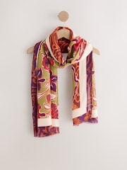 Orange Paisley Lightweight Scarf - Image 4 of 6