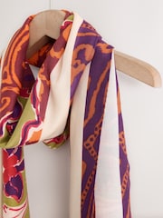 Orange Paisley Lightweight Scarf - Image 5 of 6