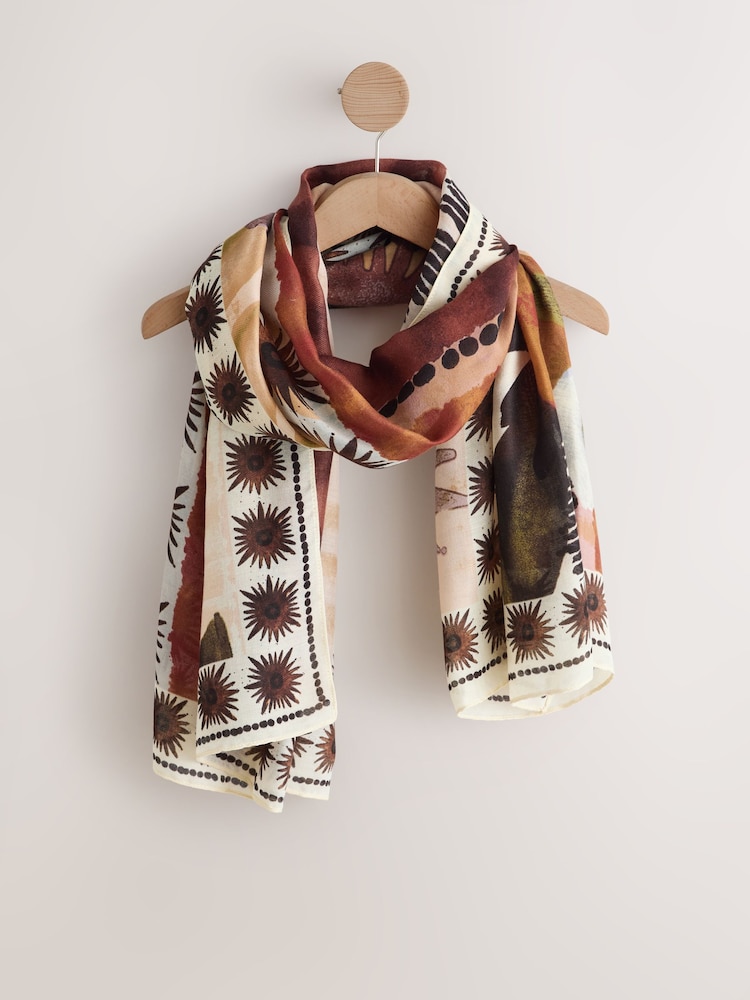Multi Marrakesh Border Lightweight Scarf - Image 1 of 3