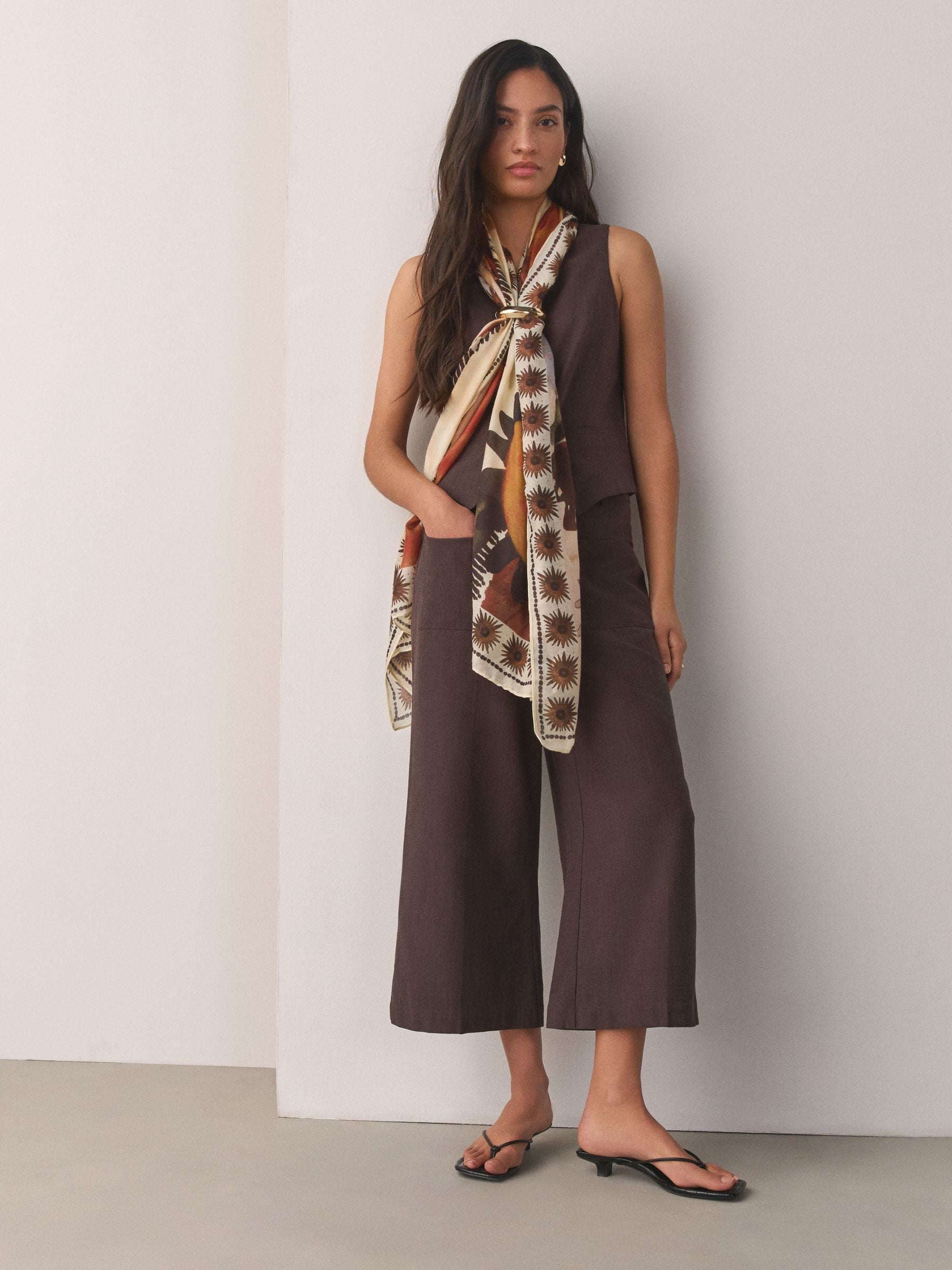 Buy Multi Marrakesh Border Lightweight Scarf from Next USA