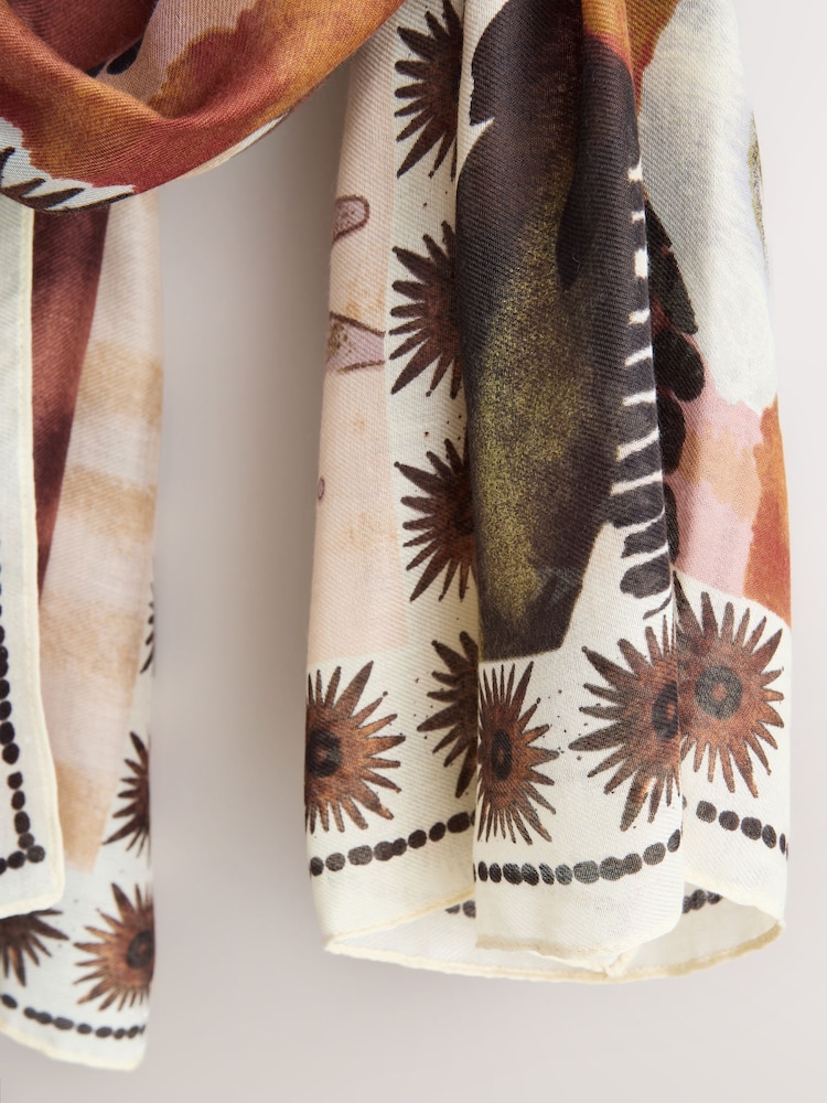 Multi Marrakesh Border Lightweight Scarf - Image 2 of 3