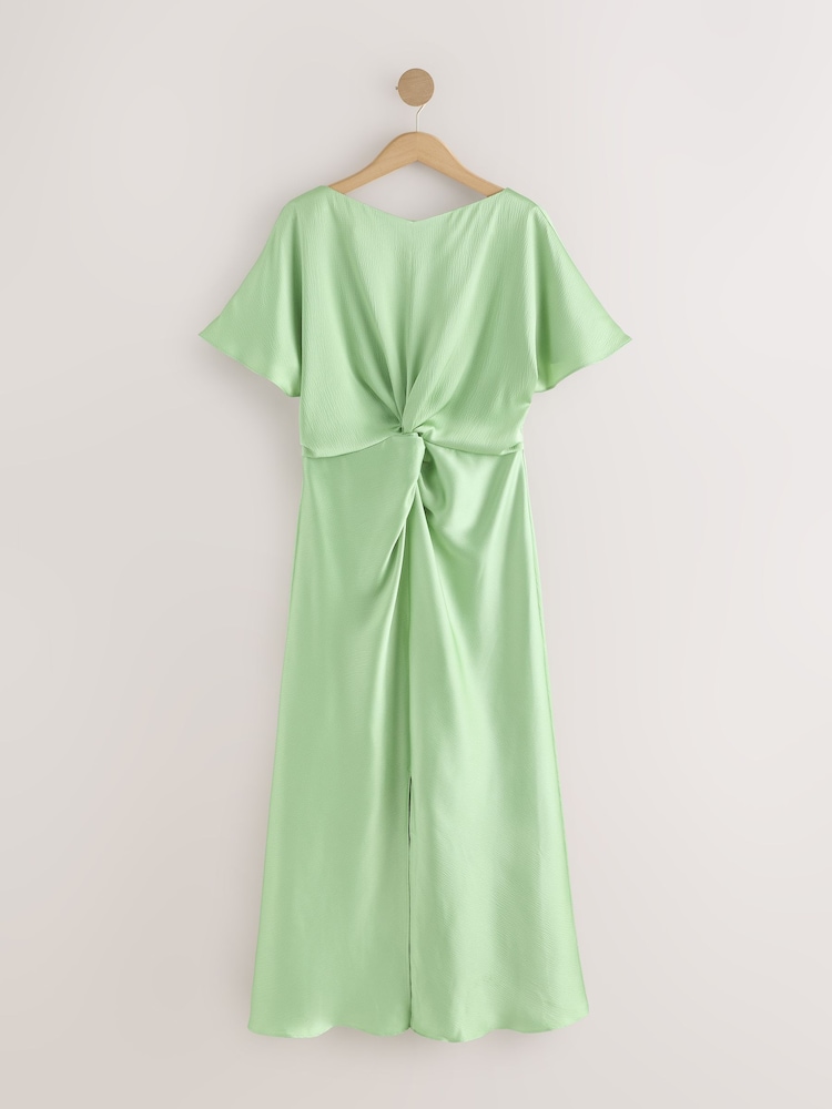 raúl esparza green green dress Satin V-Neck Midi Dress in Sage Green main image 0