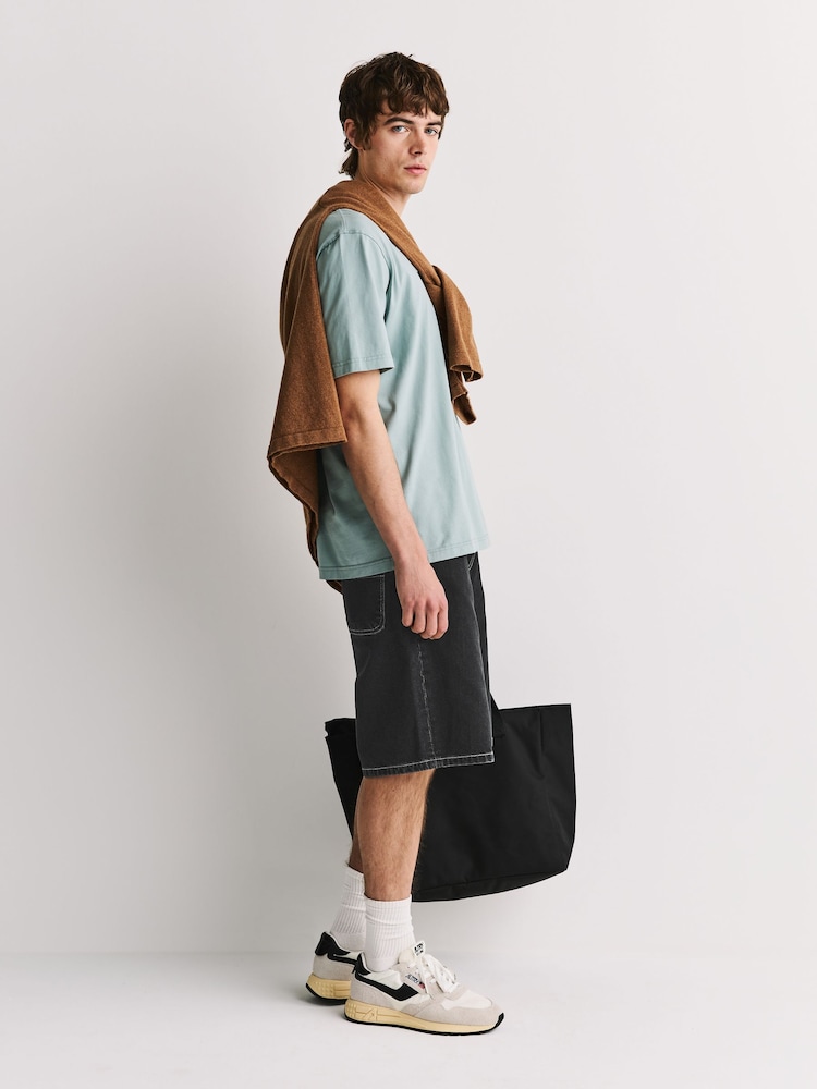 Stan Ray Black Wide 5 Pocket Denim Shorts - Image 2 of 6