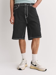 Stan Ray Black Wide 5 Pocket Denim Shorts - Image 5 of 6