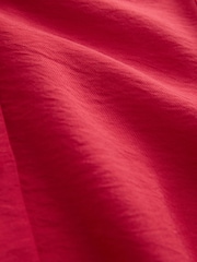 Red Short Sleeve Midi Cinched Hip Shirt Dress - Image 7 of 7