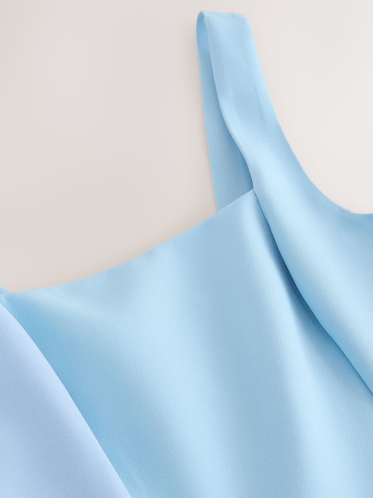 أزرق عنبري - فستان مناسبات قصير بخصر مشدود - Image 7 of 7