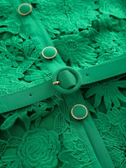 Vert - Short Sleeve Midi Lace Occasion Shirt Dress - Image 3 de 3