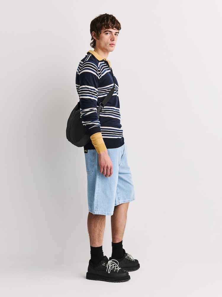 Stan Ray Blue Wide 5 Pocket Denim Shorts - Image 2 of 7