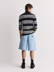 Stan Ray Blue Wide 5 Pocket Denim Shorts - Image 4 of 7